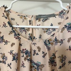 Cute chiffon bird and floral shirt